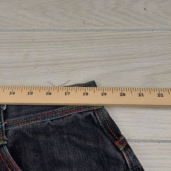 Regal Jeans Mens 40 Black Baggy Hip Hop Embroidered Wide Leg Y2K 38x31.5 Street - Picture 9 of 12